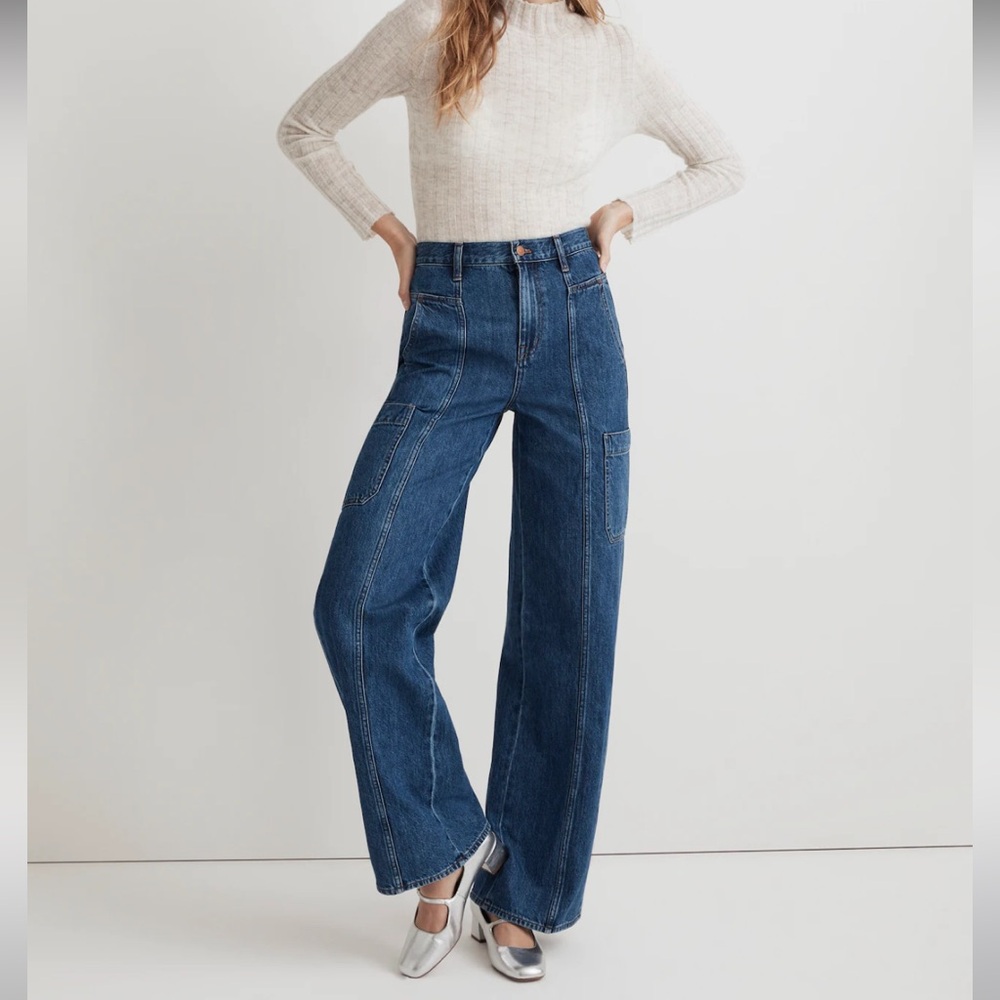 Madewell Blue Wide-Leg Jeans